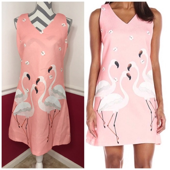 Nwot Julian Taylor Flamingo Dress 